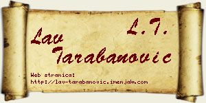 Lav Tarabanović vizit kartica